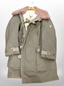 A coat with sheepskin lining