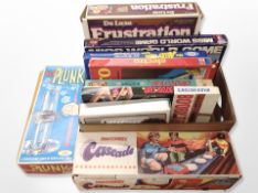 A group of vintage board games,