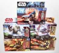 Five Hasbro Star Wars models including Imperial Speeder, Wampa, etc.