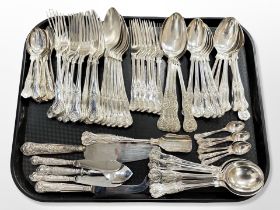 A collection of EPNS Queen's pattern flat ware