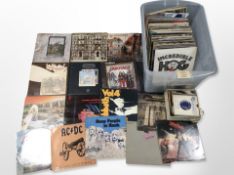 A good collection of vinyl LP records and 45 singles including Black Sabbath, Led Zeppelin,