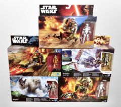 Five Hasbro Star Wars models including Assault Walker, Wampa, etc.