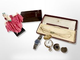 A gold-plated full hunter pocket watch, together with a gents' Bulova stainless steel wristwatch,
