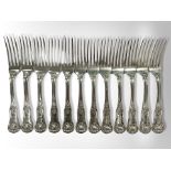 A set of twelve George IV silver dessert forks, William M Traies, London 1827, length 16.5cm.