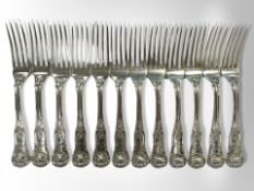 A set of twelve George IV silver dessert forks, William M Traies, London 1827, length 16.5cm.