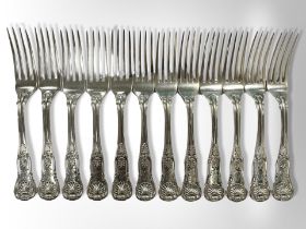 A set of twelve George IV silver dessert forks, William M Traies, London 1827, length 16.5cm.