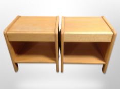 A pair of Scandinavian beech bedside tables,