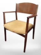 A Danish teak framed armchair,