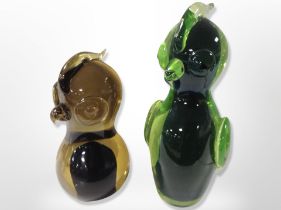 Two Murano glass birds, tallest 20.5cm.