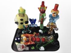 A group of Murano glass clowns (some af)