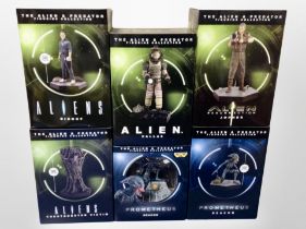 Six Eaglemoss Hero Collector Alien franchise figurines.