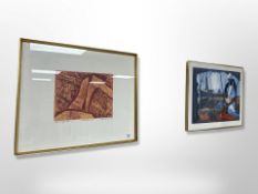 Two continental colour prints, indistinctly signed in pencil,