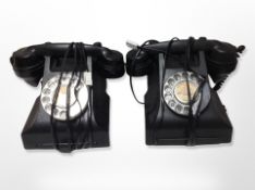 A vintage GPO black bakelite telephone and one other