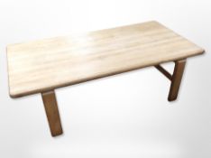 A Danish blond oak rectangular coffee table,
