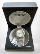 A Gent's stainless steel Seiko wristwatch in box