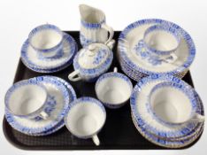 Twenty seven pieces of German Weiden blue and white porcelain tea china