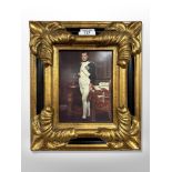 A continental print of Napoleon Bonaparte in an ornate frame,