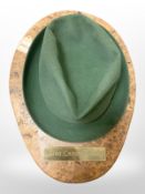 Bing Crosby (1903 - 1977) : A Cavanagh green trilby hat, size 7 3/8,