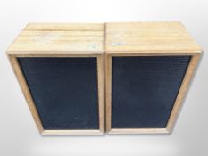 A pair of 20th century Continental oak cased floor standing speakers,
