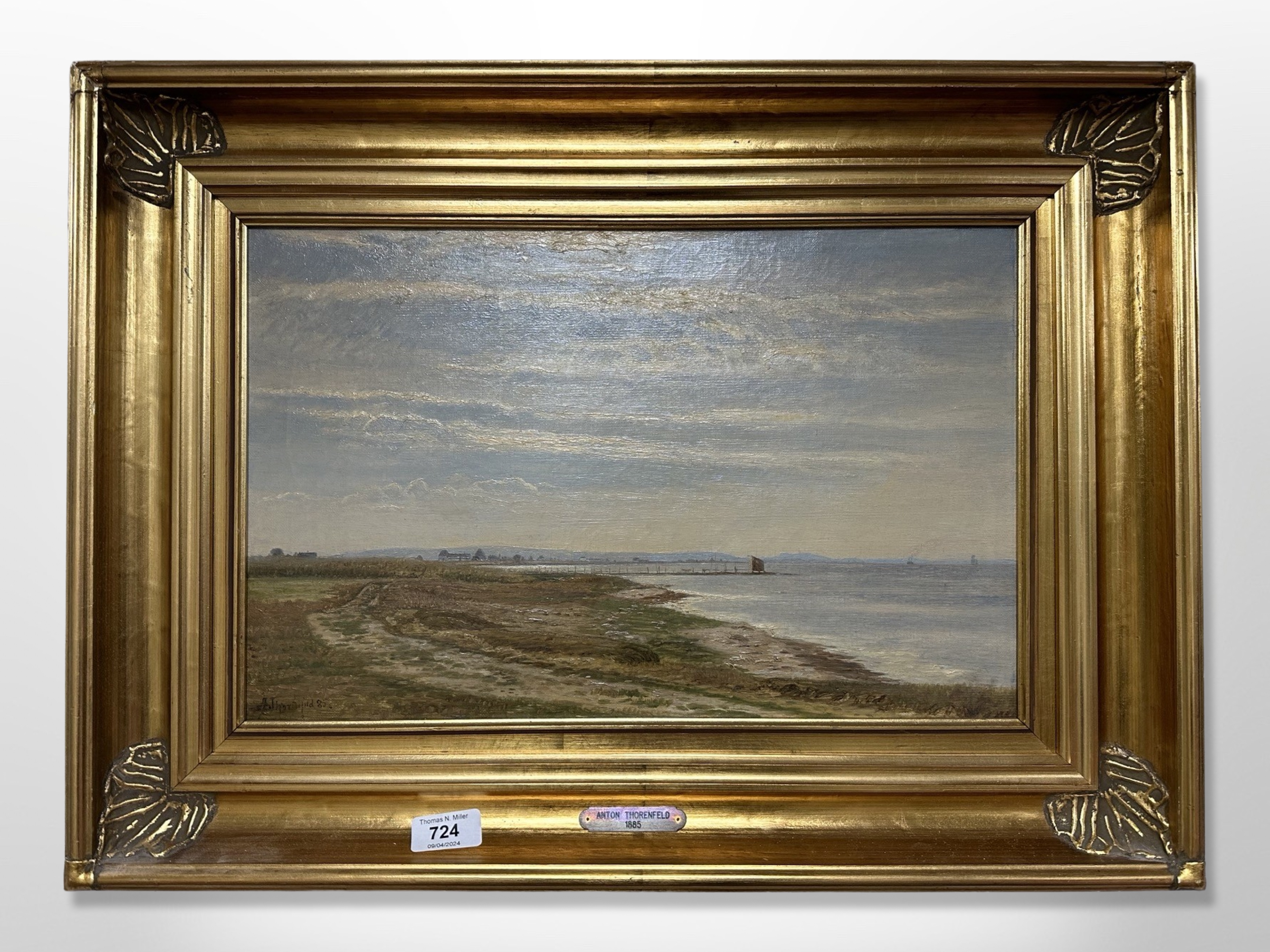 Anton Thorenfeld - Coastal landscape, oil on canvas,