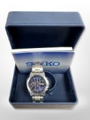 A Gent's stainless steel Seiko wristwatch in box