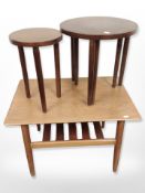A 20th century teak coffee table with undershelf, width 70 cm,