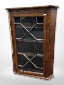 A George III oak corner cabinet, height 96 cm CONDITION REPORT: Glass pane cracked.