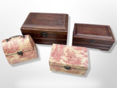 Four contemporary table caskets