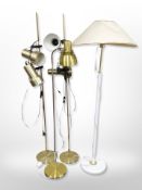 Four 20th century Continental standard lamps