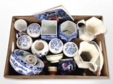 A box of Maling lustre and other ceramics,