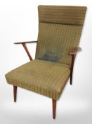 A 20th century Danish teak framed armchair CONDITION REPORT: Upholstery needs