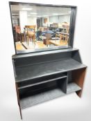 A continental teak and ebonised side table,