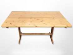 A pine refectory dining table,