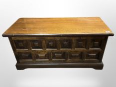 A reproduction stained pine fall front chest,