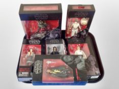 Six Hasbro Star Wars The Black Series figurines, boxed.