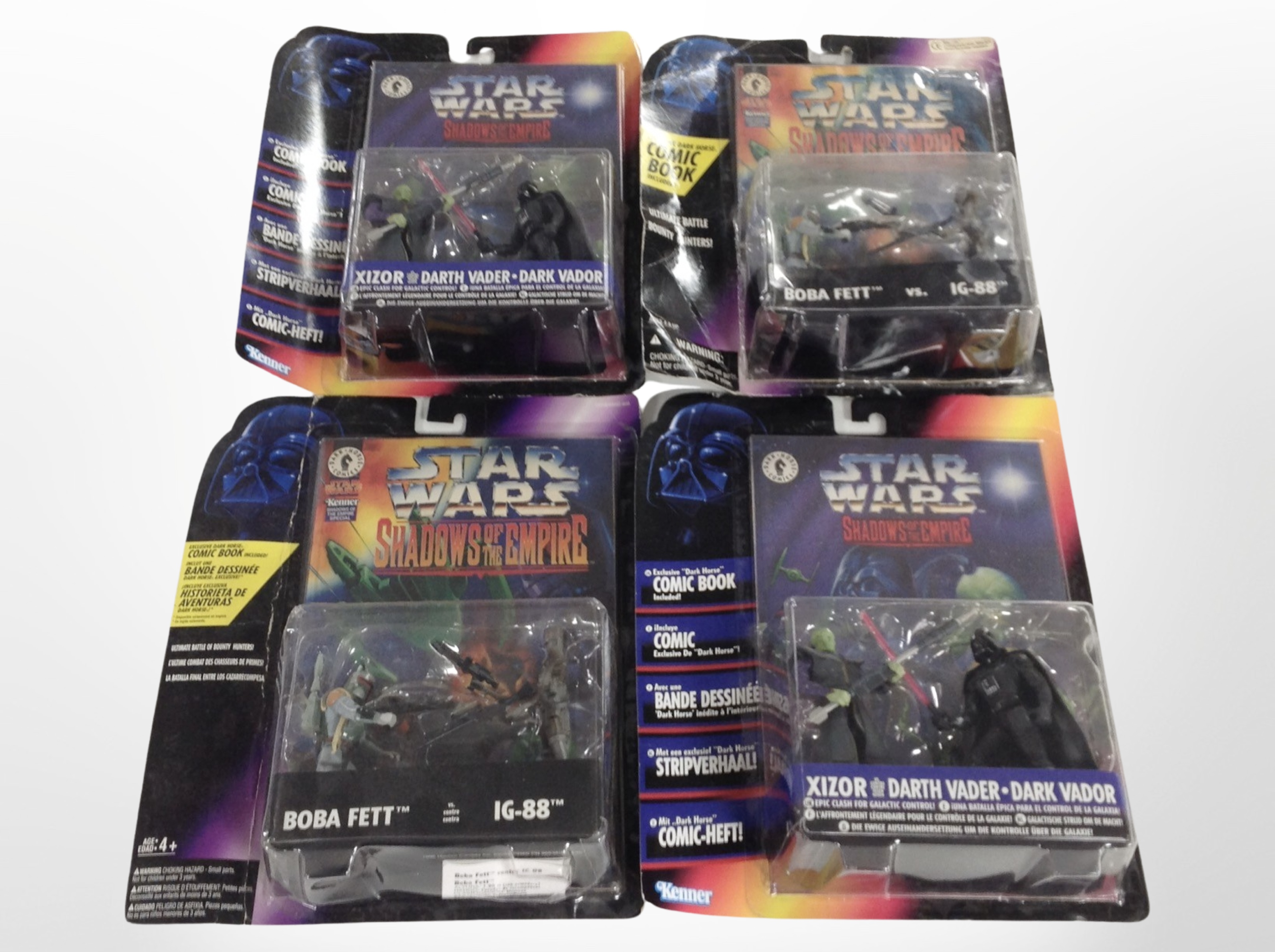 Four Kenner Star Wars Shadows of the Empire figures,