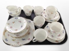 Twenty one pieces of Adderley floral tea china
