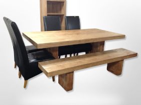 A contemporary Barker & Stonehouse hardwood rectangular dining table, 200 cm x 100 cm x 76 cm high,