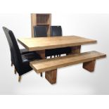 A contemporary Barker & Stonehouse hardwood rectangular dining table, 200 cm x 100 cm x 76 cm high,