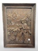 A French relief plaque depicting a shepherd,