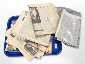 A collection of original newspapers relating to the death of George V, George VI, Moon landing,