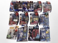 Twelve Hasbro Star Wars figures including The Clone Wars,
