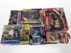 Six Hasbro & Basic Fun Transformers figures,
