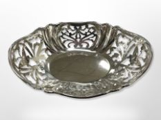 A George VI pierced-silver bonbon dish, Ernest W Haywood, Birmingham 1946, width 14cm.