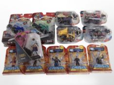 A box of Bandai and other toys including Power Rangers,