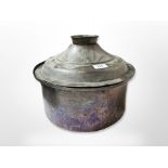 A 19th century copper cooking dish with cover,