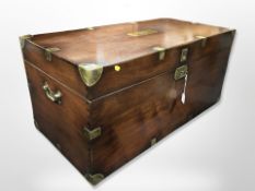 A mahogany brass mounted campaign style chest,