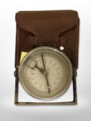 A Hilger and Watts Ltd compass in leather case