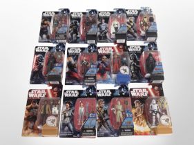 Twelve Hasbro Star Wars The Force Awakens and Star Wars Rogue One figures,