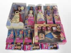 Twelve Mattel Barbie dolls,